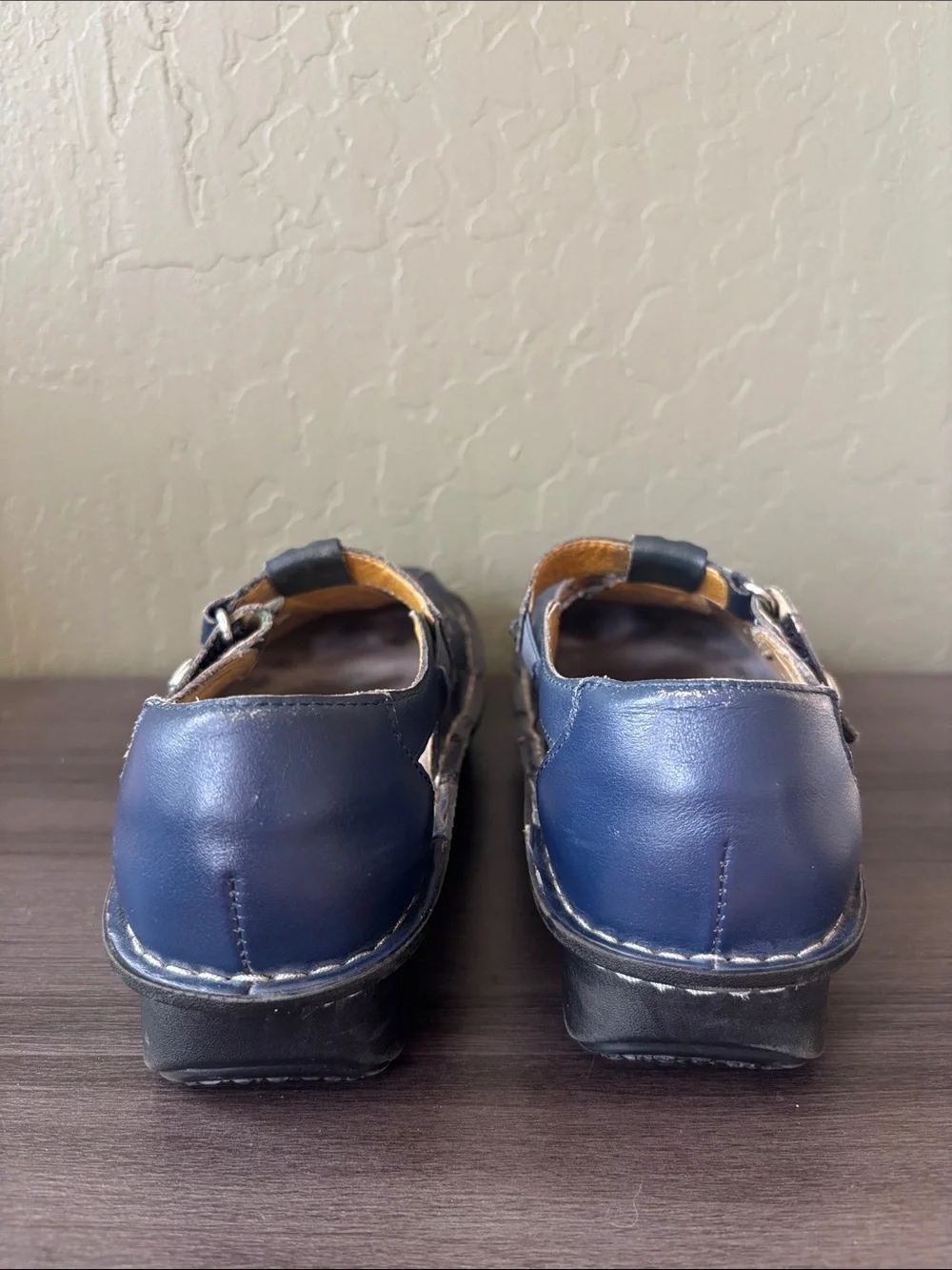 Alegria Pesca 622 Navy Blue Leather Fisherman’s Sandals Shoes Size 36